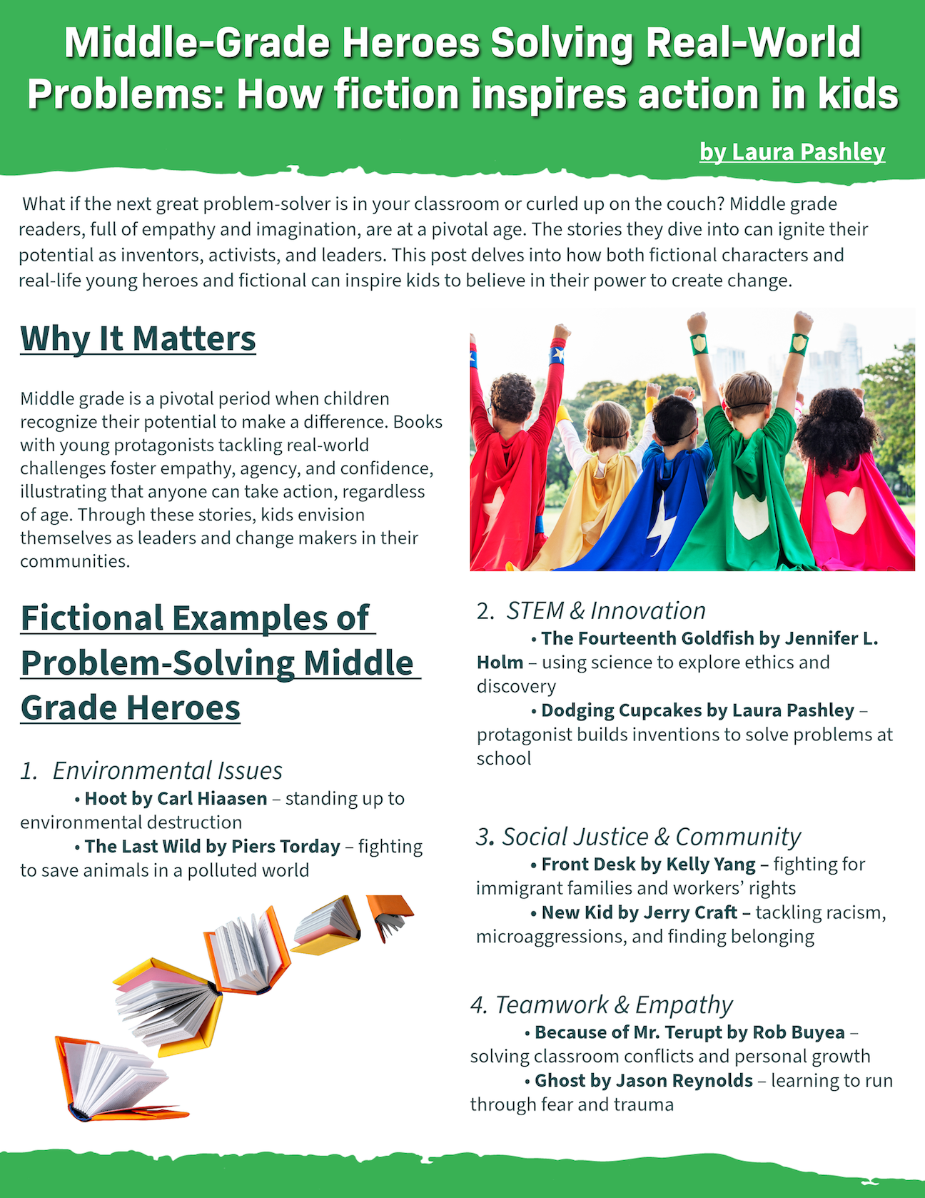 Middle-grade Heroes solving Real World Problems